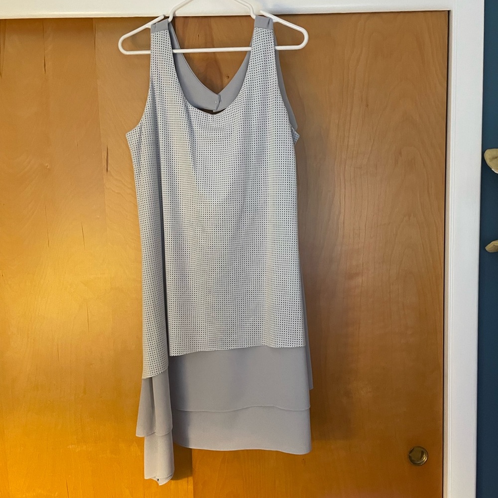 TRIBAL faux suede and chiffon dress